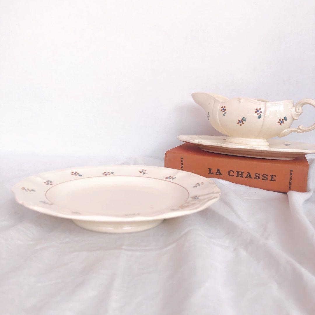 ディゴワンサルグミンヌ 花リム ケーキスタンド　コンポ―ト皿アンティーク食器