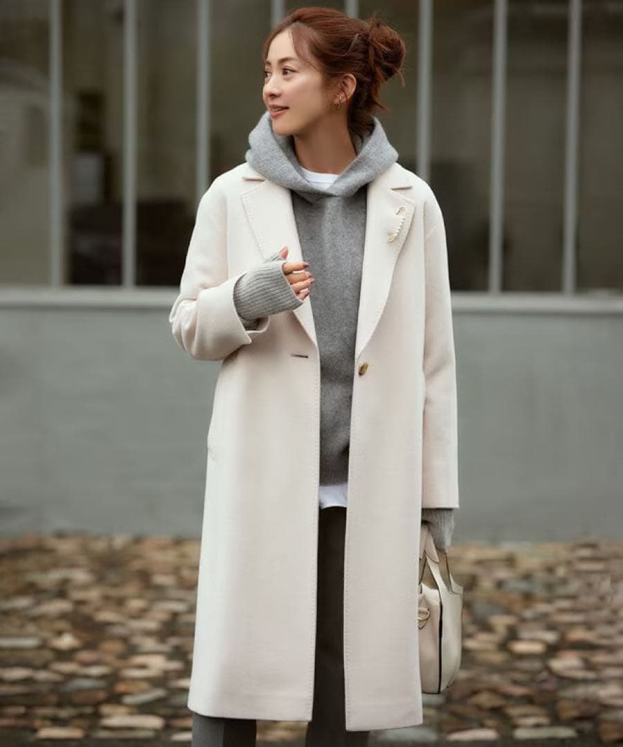 【2回着用 美品】23区 ウールカシミヤビーバー チェスター コート 36