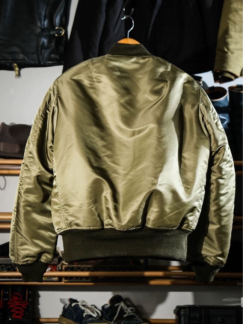 希少 B-15B MOD 復刻 MA-1 馬革×ムートン 襟ファー 38（M）