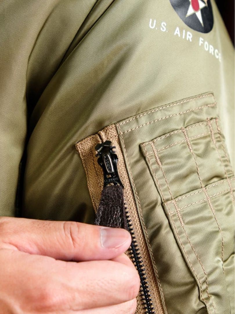 希少 B-15B MOD 復刻 MA-1 馬革×ムートン 襟ファー 38（M）