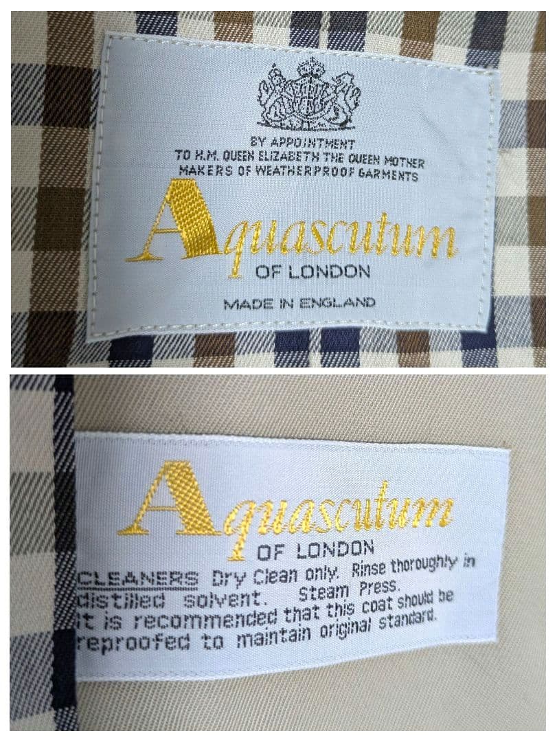 英国王室御用達　英国製　Aquascutum　トレンチコート ロング丈