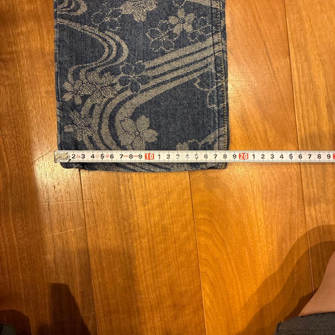 絡繰魂　デニム　ジーンズ　牡丹　流水桜　刺繍　流儀　和柄　レディース