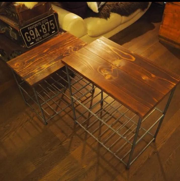 アイアン家具　棚　シェルフ  サイドテーブル　無骨　男前　オーダーメイド　モダン