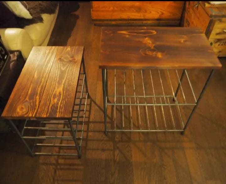 アイアン家具　棚　シェルフ  サイドテーブル　無骨　男前　オーダーメイド　モダン