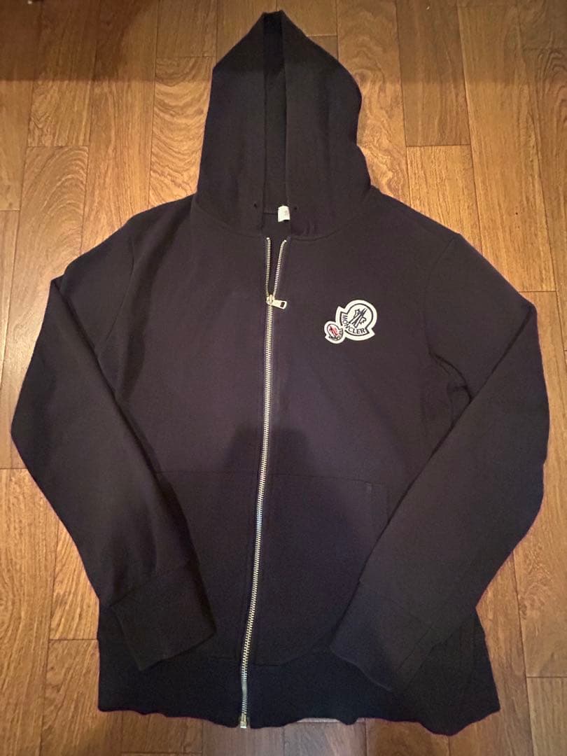 MONCLER モンクレール　ダブルロゴワッペン　パーカー ブラック メンズ