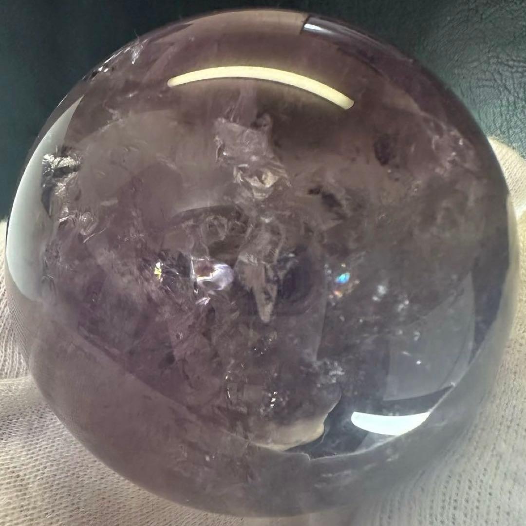 高品質❗️レインボー☆アメジスト丸玉スフィアパワーストーン☆天然石 原石A1036
