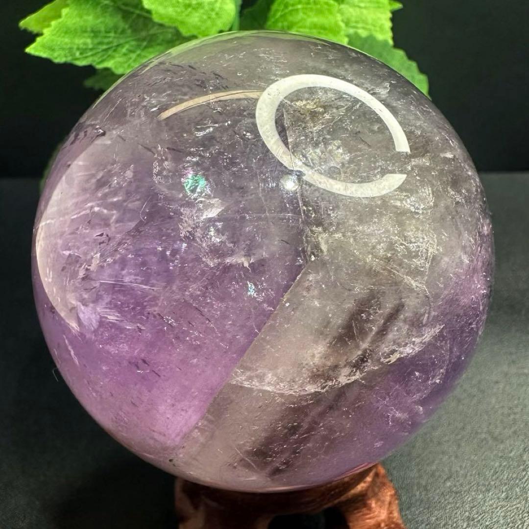 高品質❗️レインボー☆アメジスト丸玉スフィアパワーストーン☆天然石 原石A1036
