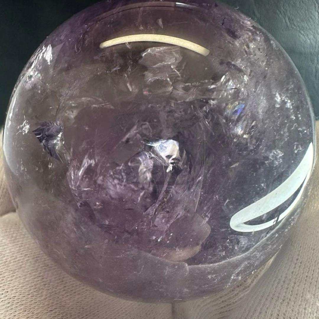 高品質❗️レインボー☆アメジスト丸玉スフィアパワーストーン☆天然石 原石A1036