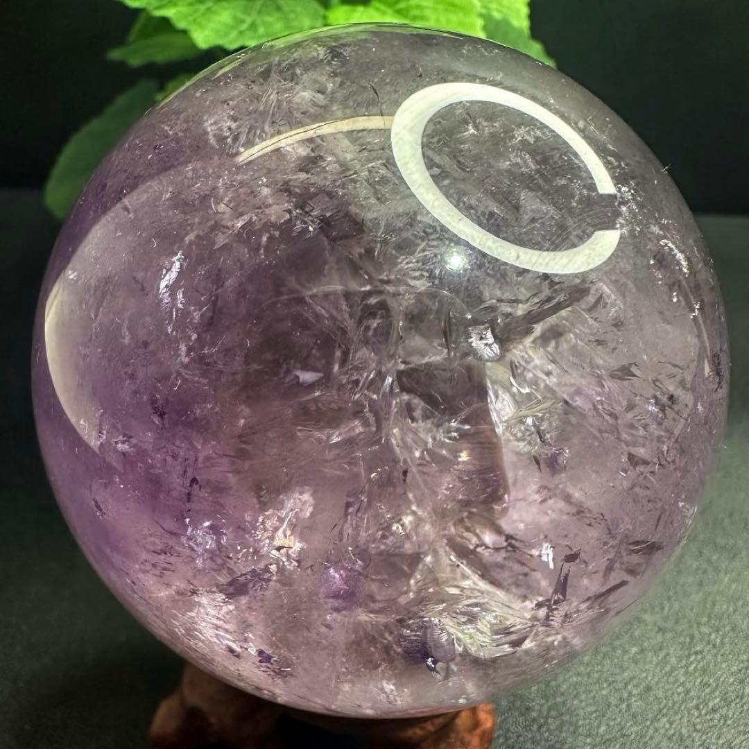 高品質❗️レインボー☆アメジスト丸玉スフィアパワーストーン☆天然石 原石A1036