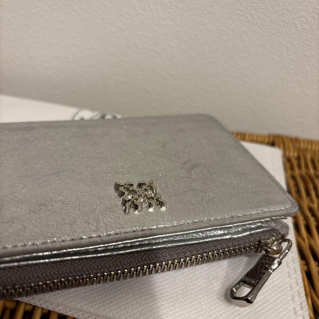 russet ラシット　ミニモノグラムプレートハーフウォレット　シルバー