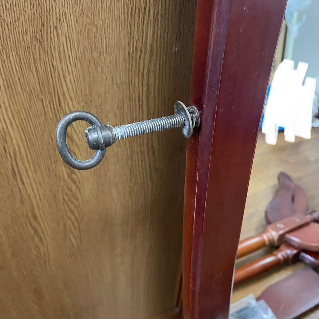 アンティーク調 オーバル型 ヴィンテージ レトロ スタンドミラー 木製 姿鏡