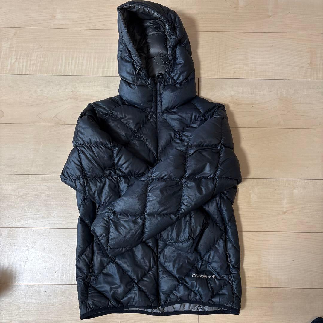 モンベル　ライトアルパインパーカ　フーディ　ダウン　黒　レディースS