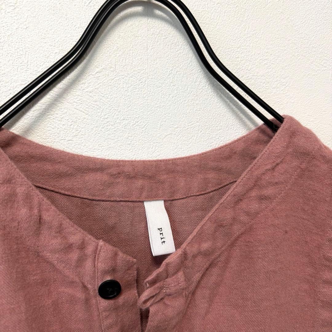 prit フレンチリネンツイル起毛　オールインワン　ダスティピンク