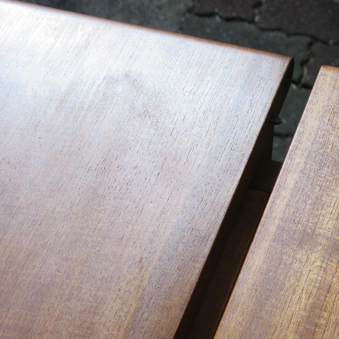 y*1様 北欧 ヴィンテージ チーク無垢天板 エクステンション拡張 ダイニングテ