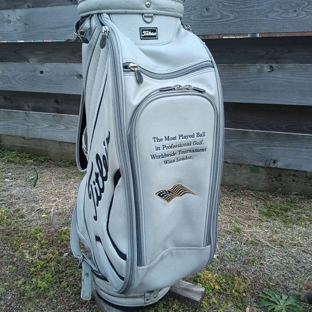 タイトリスト　本革　Titleist ホワイト キャディバッグ