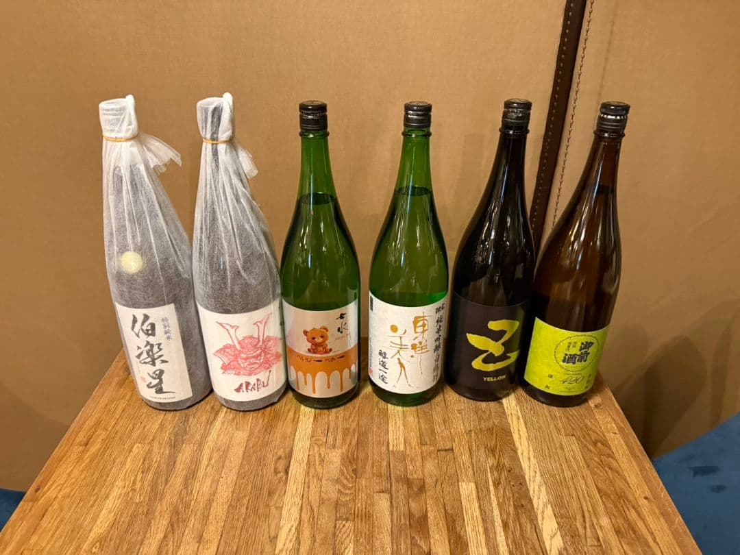 日本酒６本セット　 伯楽星、アカブ、七水、東洋美人、Z.御前酒