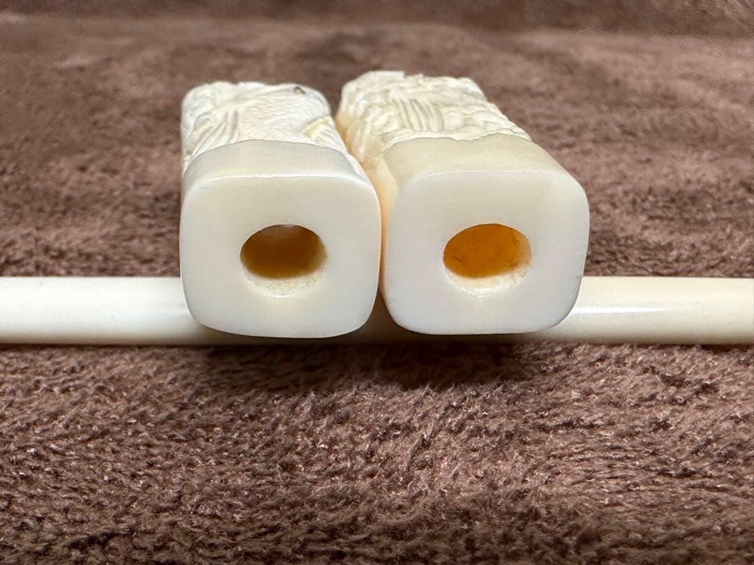 和装小物　アンティーク　鯨の歯　天然素材　細密彫刻　簪 かんざし 昭和レトロ