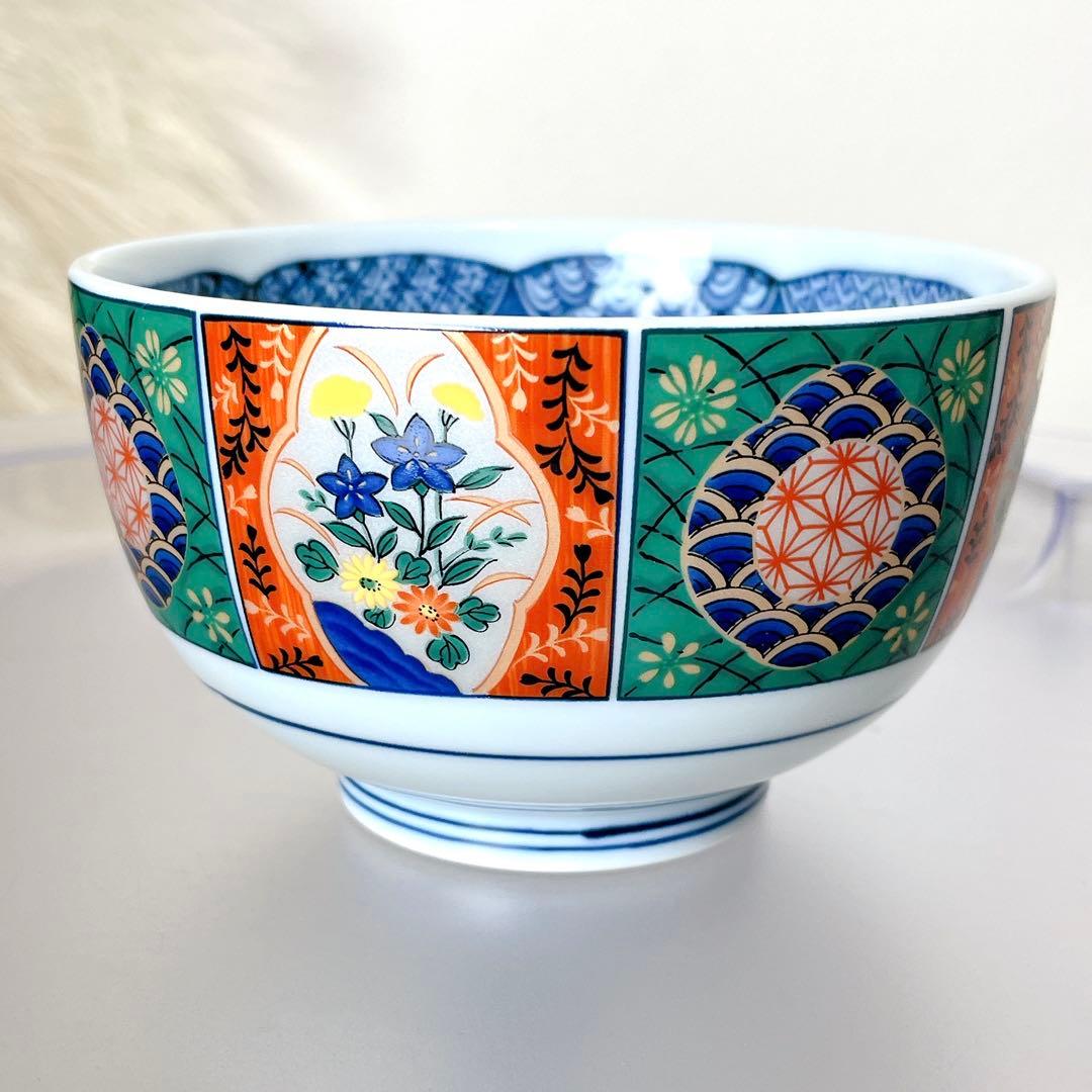 有田焼 吾山窯 絵変わり どんぶり5客セット 丼 赤絵 色絵 古伊万里✖️2