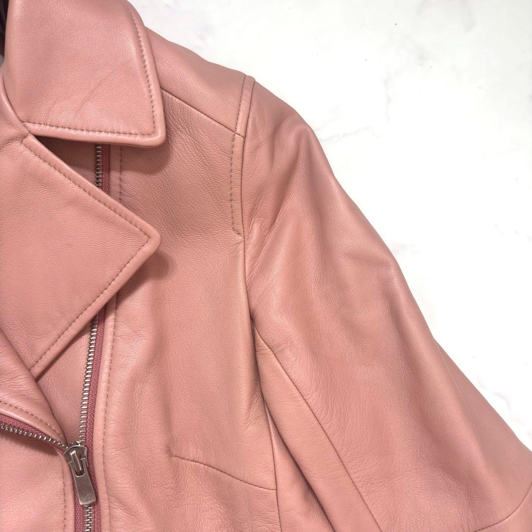 極美品✨アナイ ダブルライダースジャケット ラムレザー 現行タグ 希少色 38