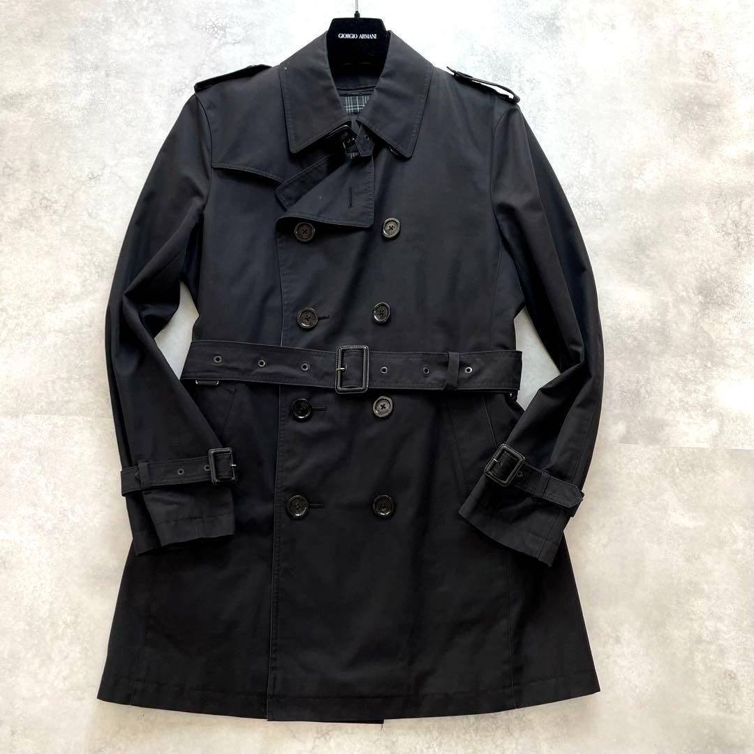 バーバリーブラックレーベル トレンチコート ライナー付 ベルト 黒 L 2way