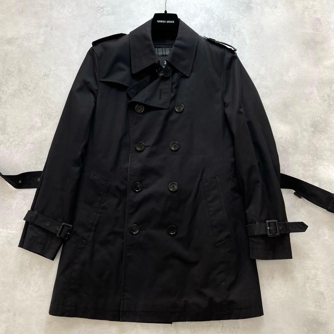 バーバリーブラックレーベル トレンチコート ライナー付 ベルト 黒 L 2way