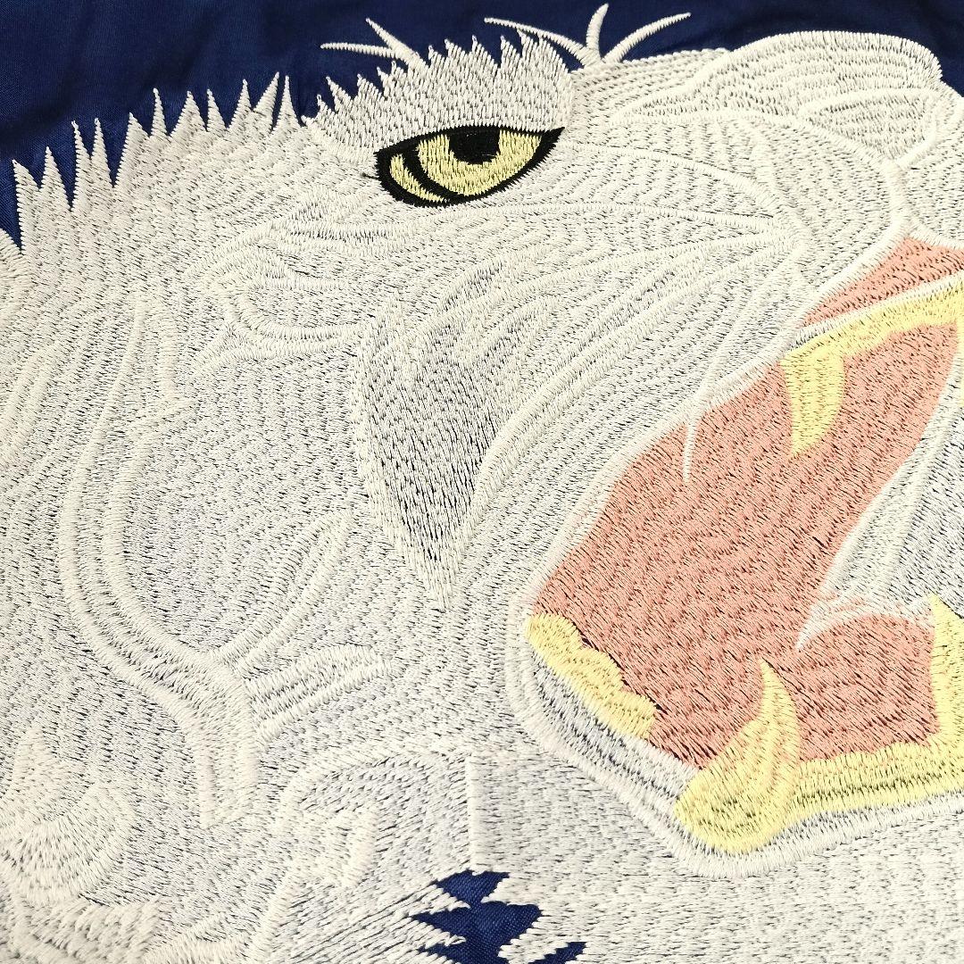 HOUSTON スカジャン XXL 白虎 龍 刺繍 スーベニア レーヨン