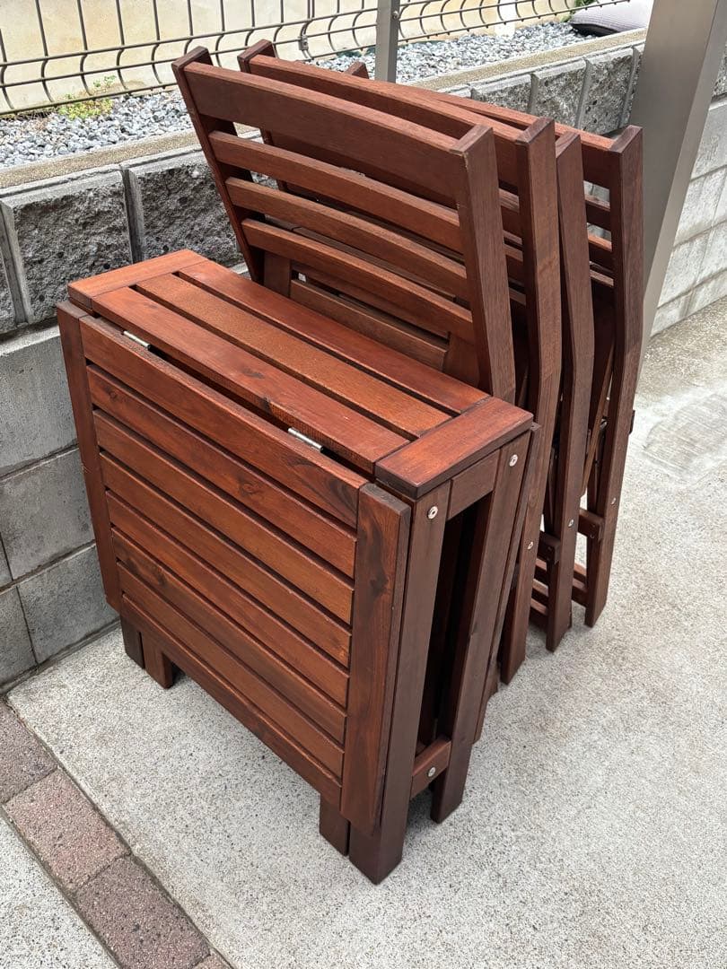 『引取限定』IKEA APPLARO エップラローアウトドアテーブルチェアセット