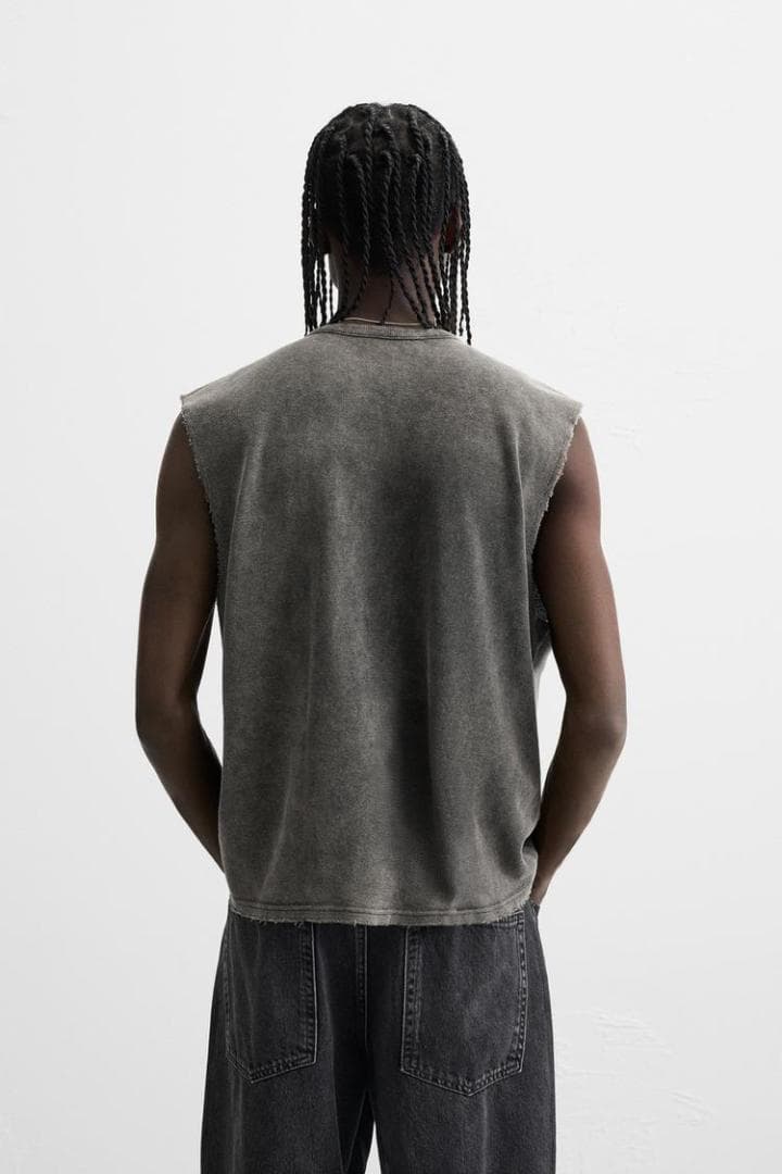 ZARA ザラ コントラストプリント ニットTシャツ Lサイズ 完売品