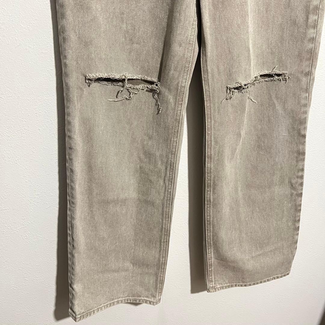 clane SLASH CUT DENIM PANTS ベージュ 1