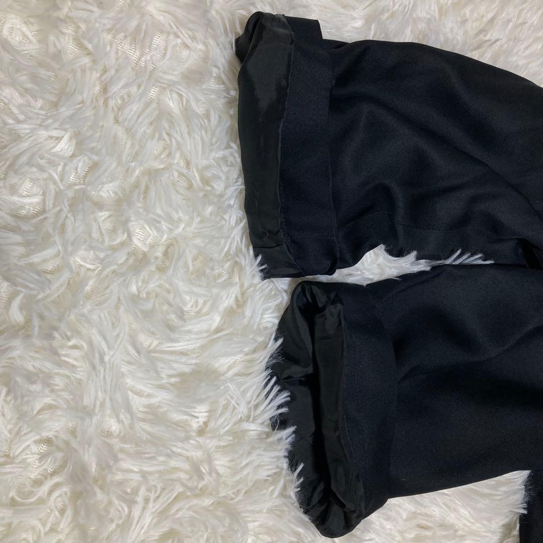 シルク100% ルイフェロー トレンチコート 裏地総柄 ベルト Aライン 黒 9