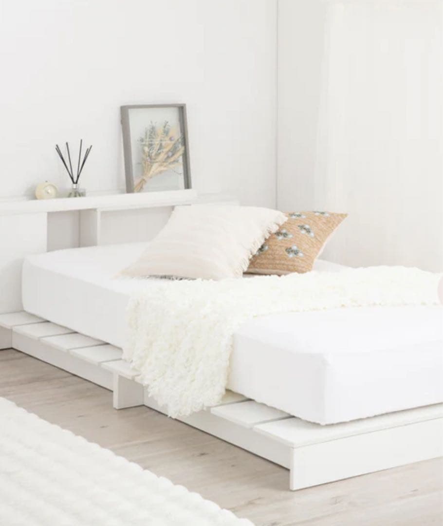 Francfrancエンケル ローベッド シングル ホワイト200x97cm