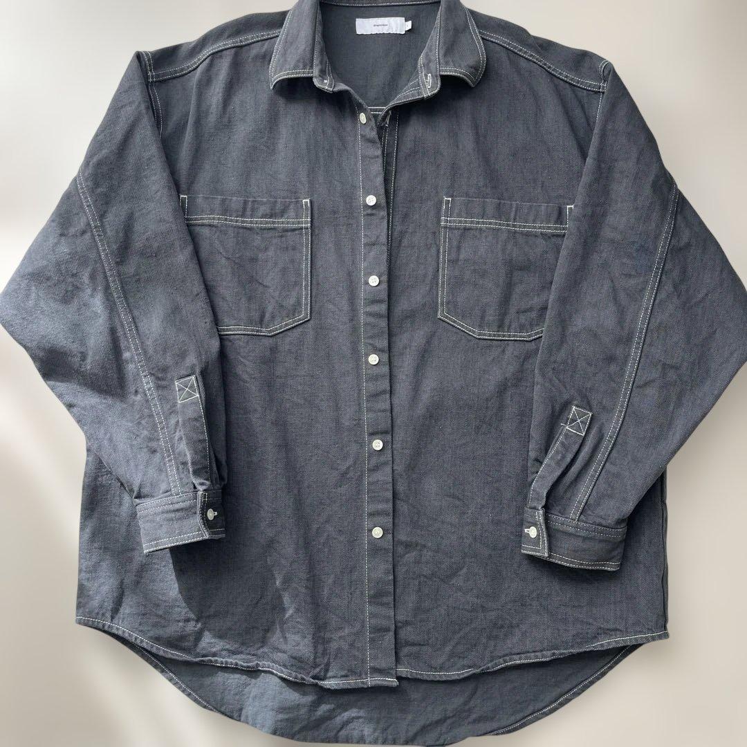 グラフペーパーデニムシャツ