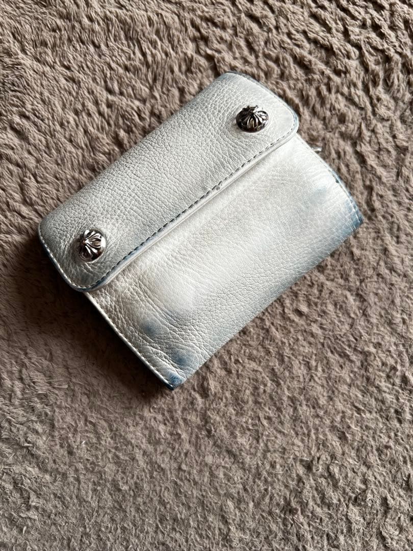 クロムハーツ ウェーブミニ クロスボールボタンレザーウォレット