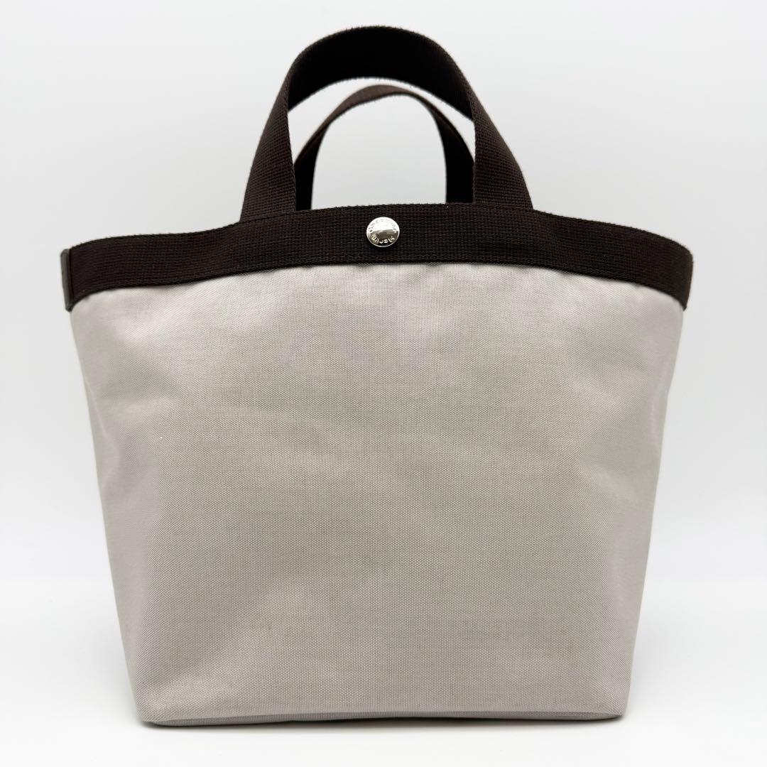 【極美品】エルベシャプリエ 707C ナイロン舟型トート M マスティック×モカ