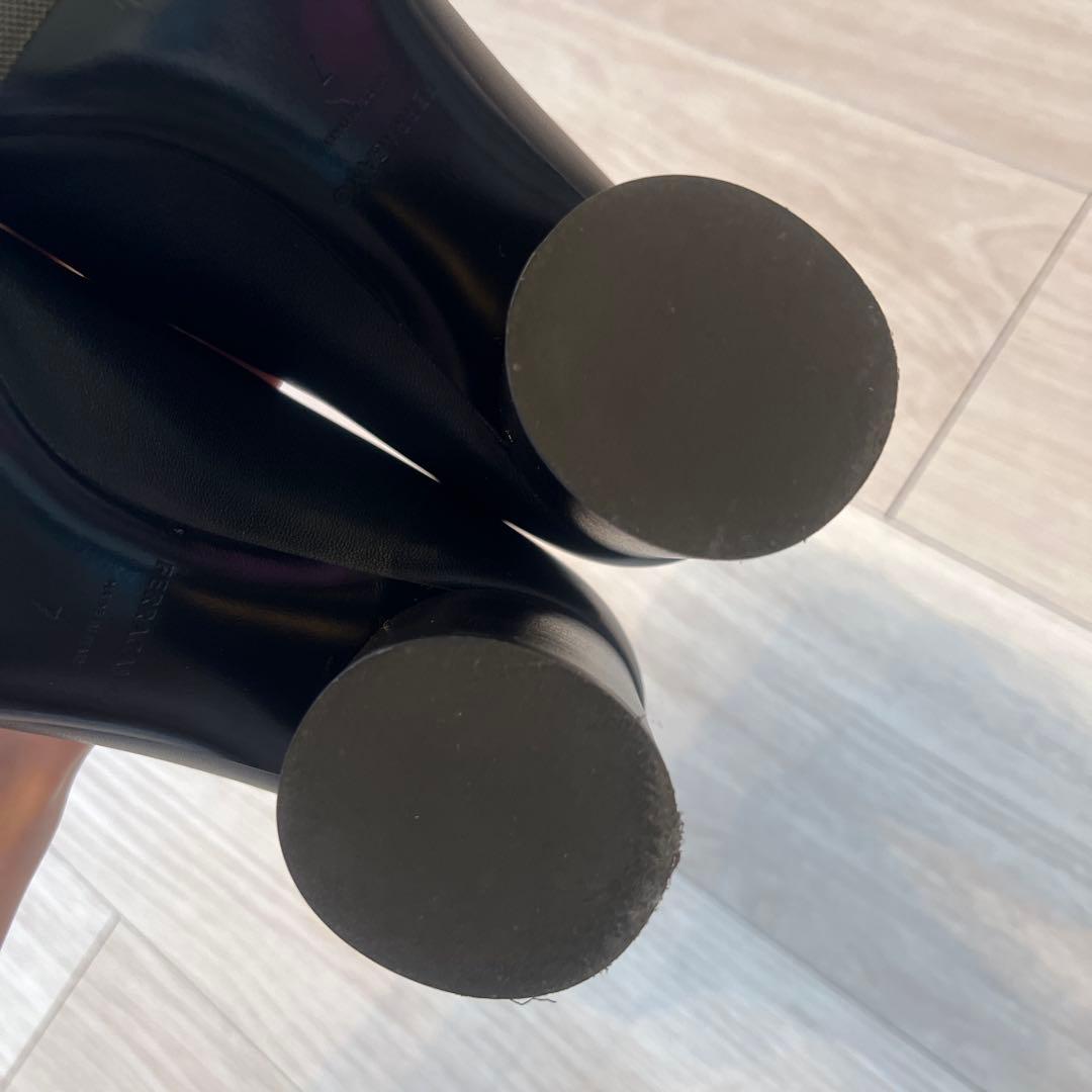 フェラガモ　パンプスLENA レナ ブラック リボン サイズ 7 24.5cm