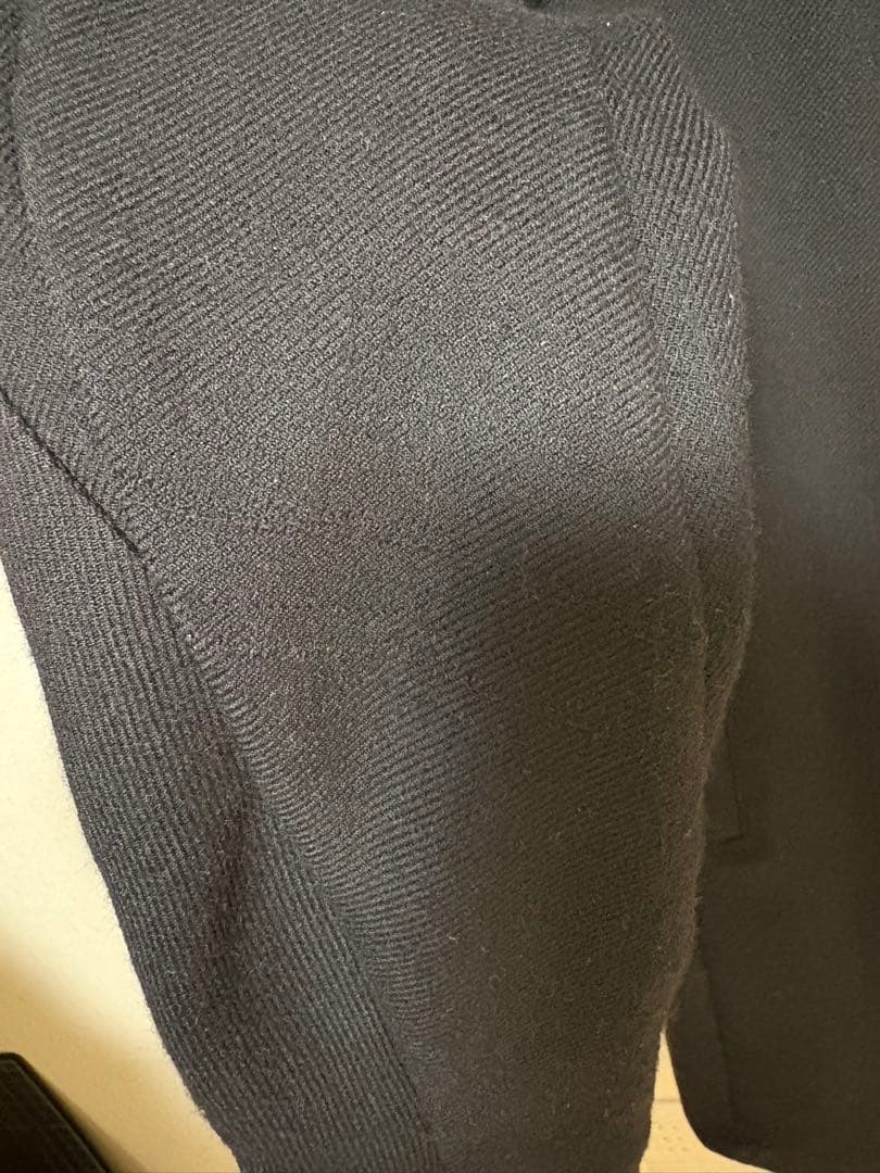 限定3着生産 Devoa ダブルフェイスロングコート(黒) サイズ1 裏地千鳥柄