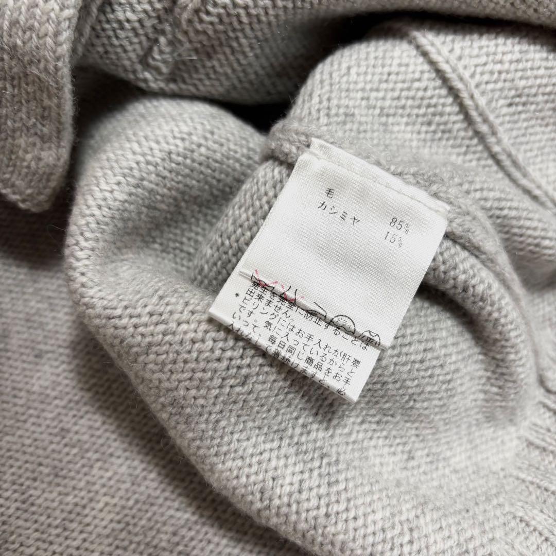 デラチアーナ 44 ライトグレーウール カシミヤ ダブルブレスト カーディガン