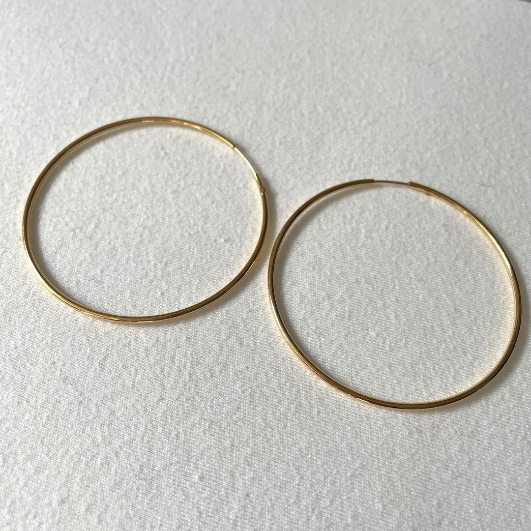 スタージュエリー k18フープピアス特大サイズ