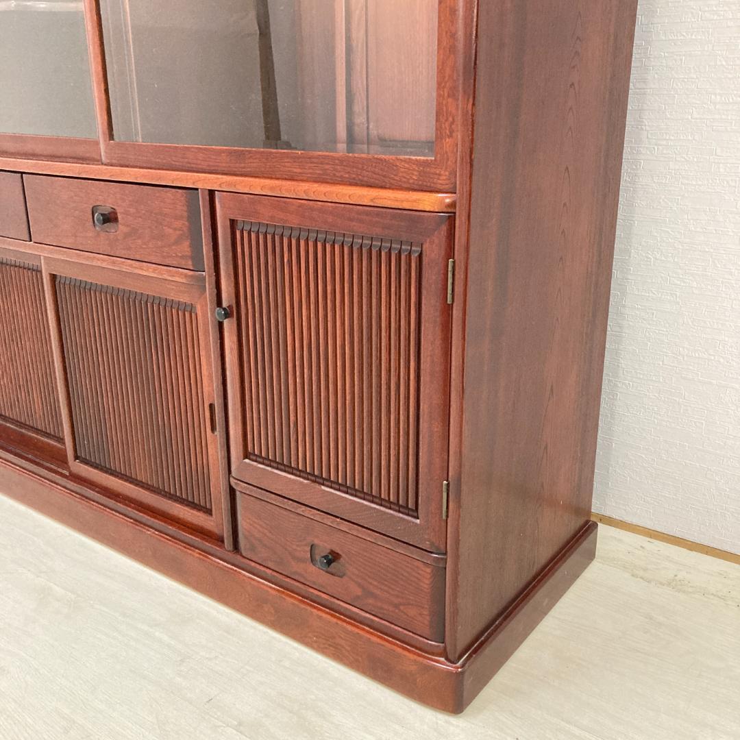 【カリモク】茶棚　水屋箪笥　飾り棚　キャビネット　茶箪笥　食器棚　古民家　和室