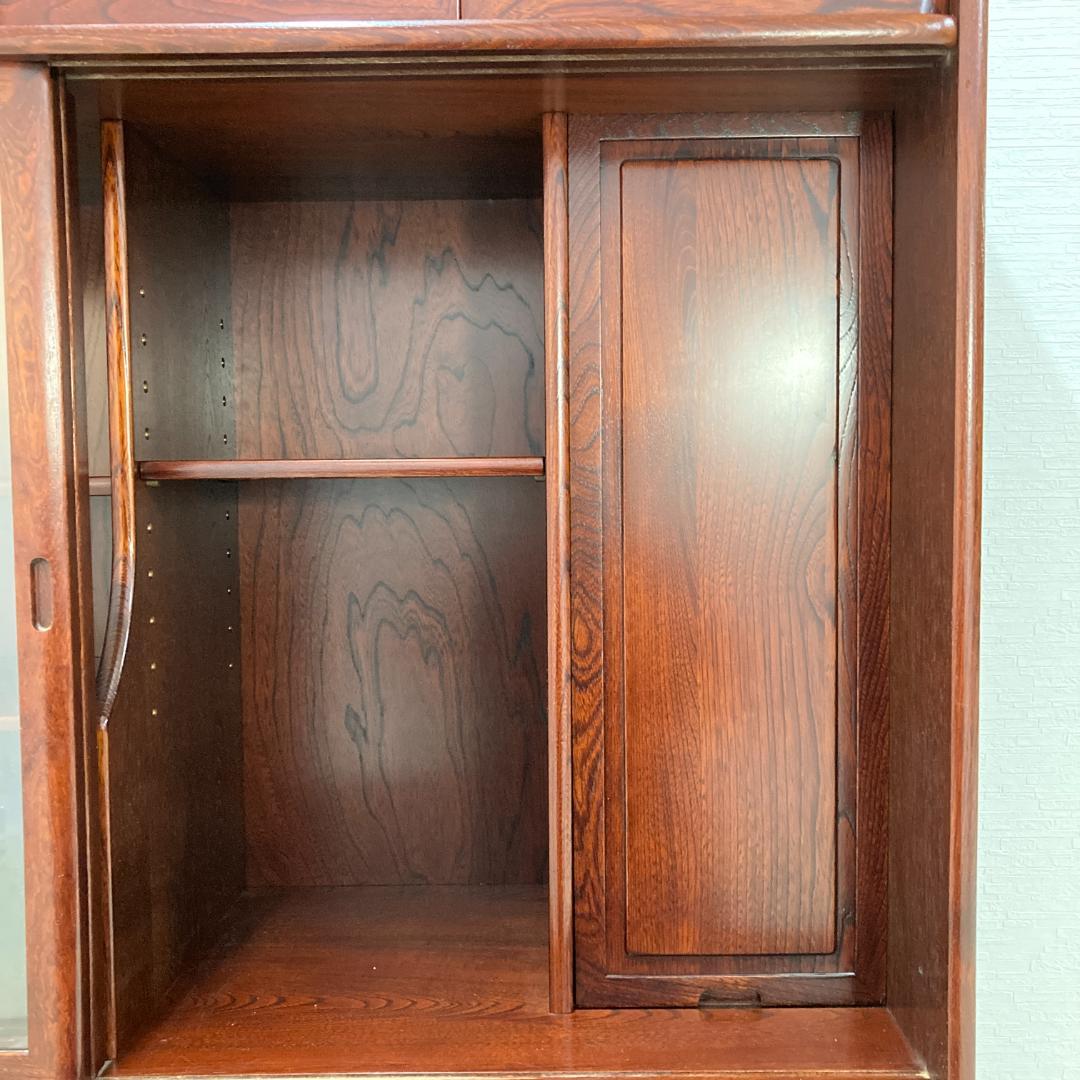 【カリモク】茶棚　水屋箪笥　飾り棚　キャビネット　茶箪笥　食器棚　古民家　和室