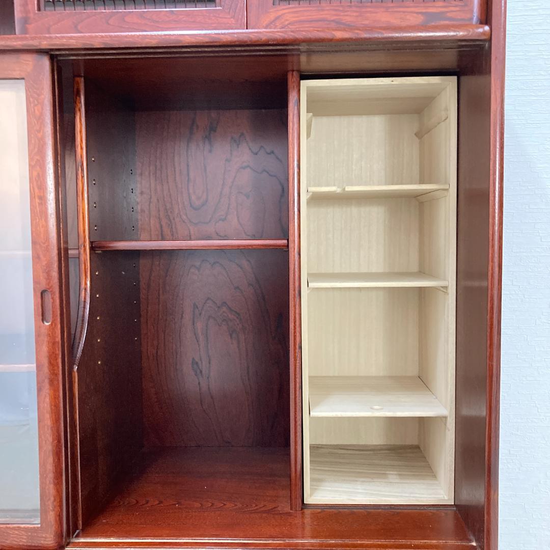 【カリモク】茶棚　水屋箪笥　飾り棚　キャビネット　茶箪笥　食器棚　古民家　和室