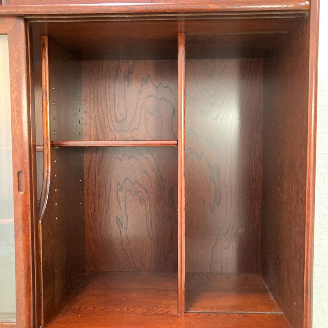 【カリモク】茶棚　水屋箪笥　飾り棚　キャビネット　茶箪笥　食器棚　古民家　和室