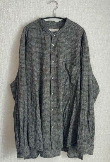 confect ネップピンチェックバンドカラーシャツ 5 美品