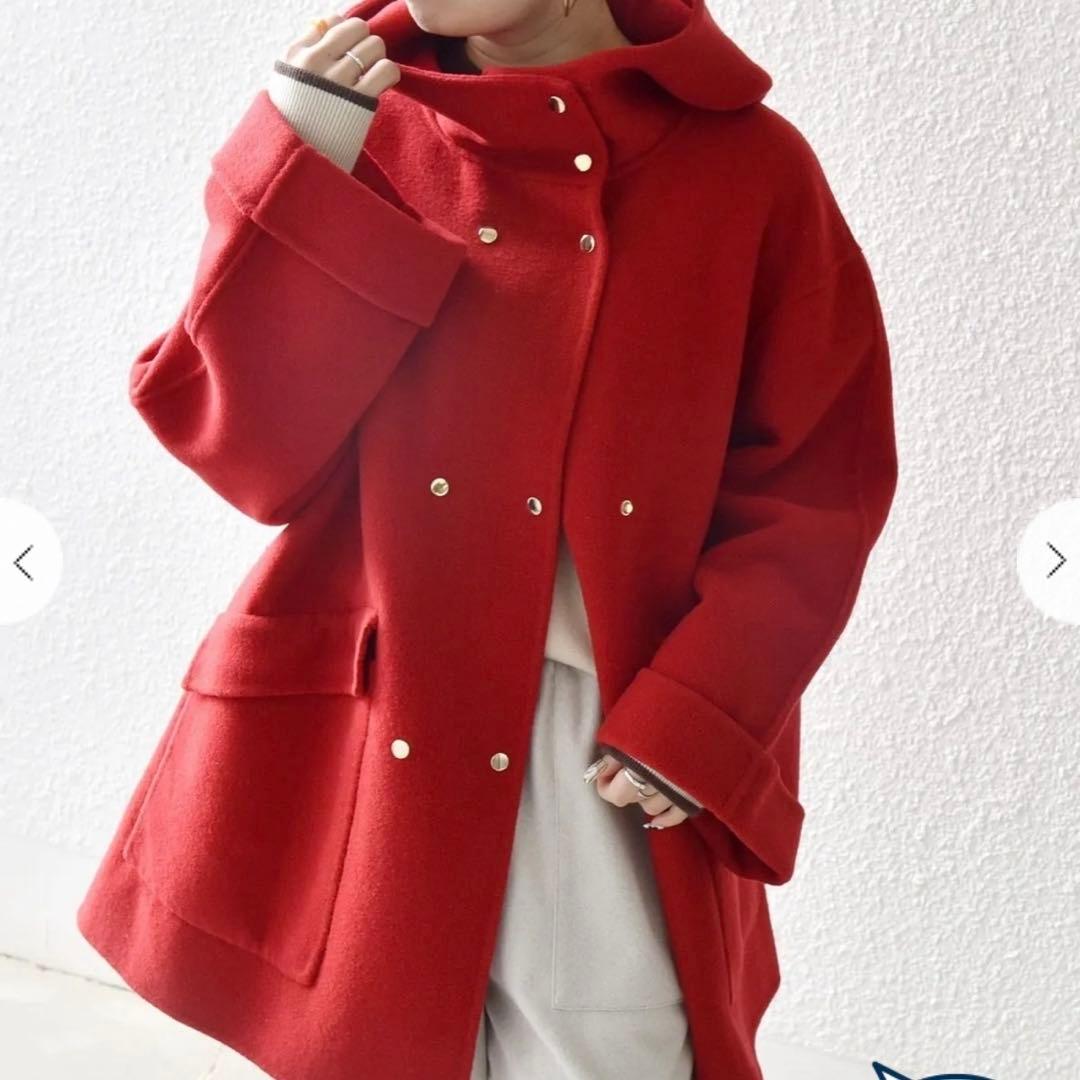 SHIPS any: リバー フーデッド Aライン ミドル コート