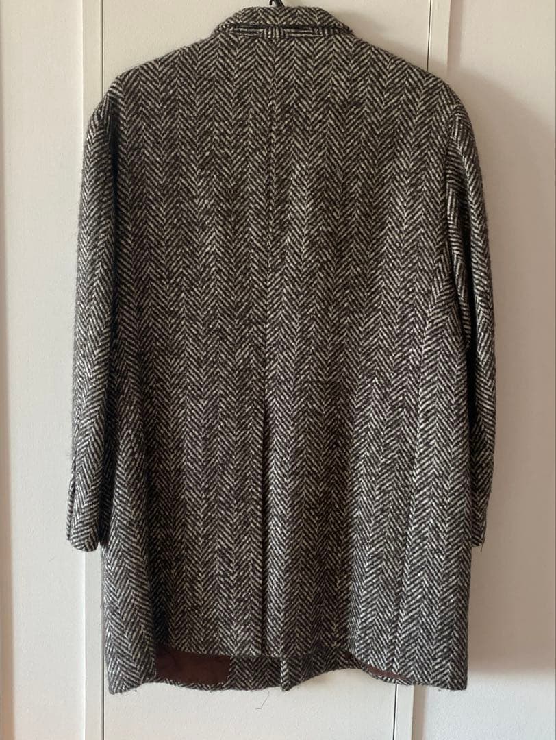必見❗️メンズツイードコート‼️生地から選びオーダー‼️クリーニング済み!!