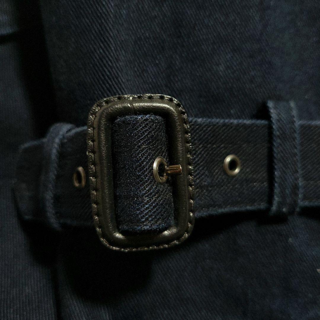 美品 サイズL バーバリーブラックレーベル　トレンチコート デニム ノバチェック