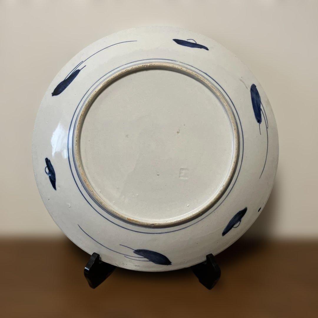 古美術 アンティーク 飾り皿 大皿 二枚組 皿立て二個付き