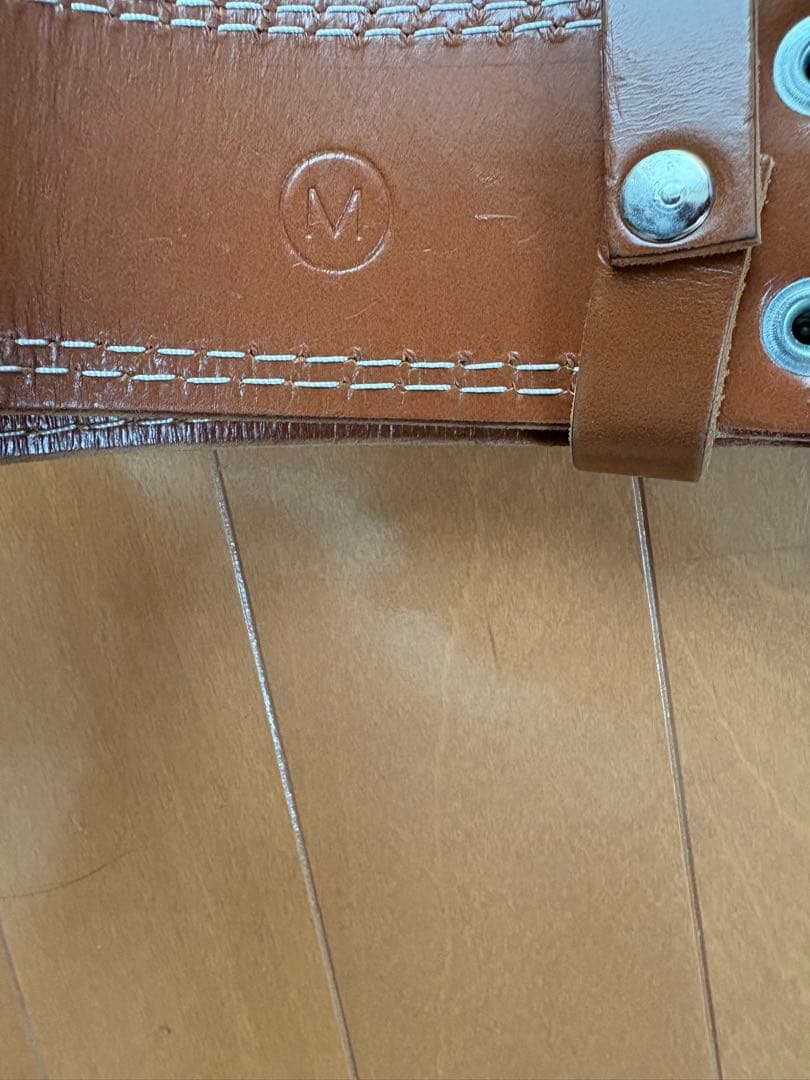 GOLD'S GYM トレーニング　パワーベルト Mサイズ　レザー