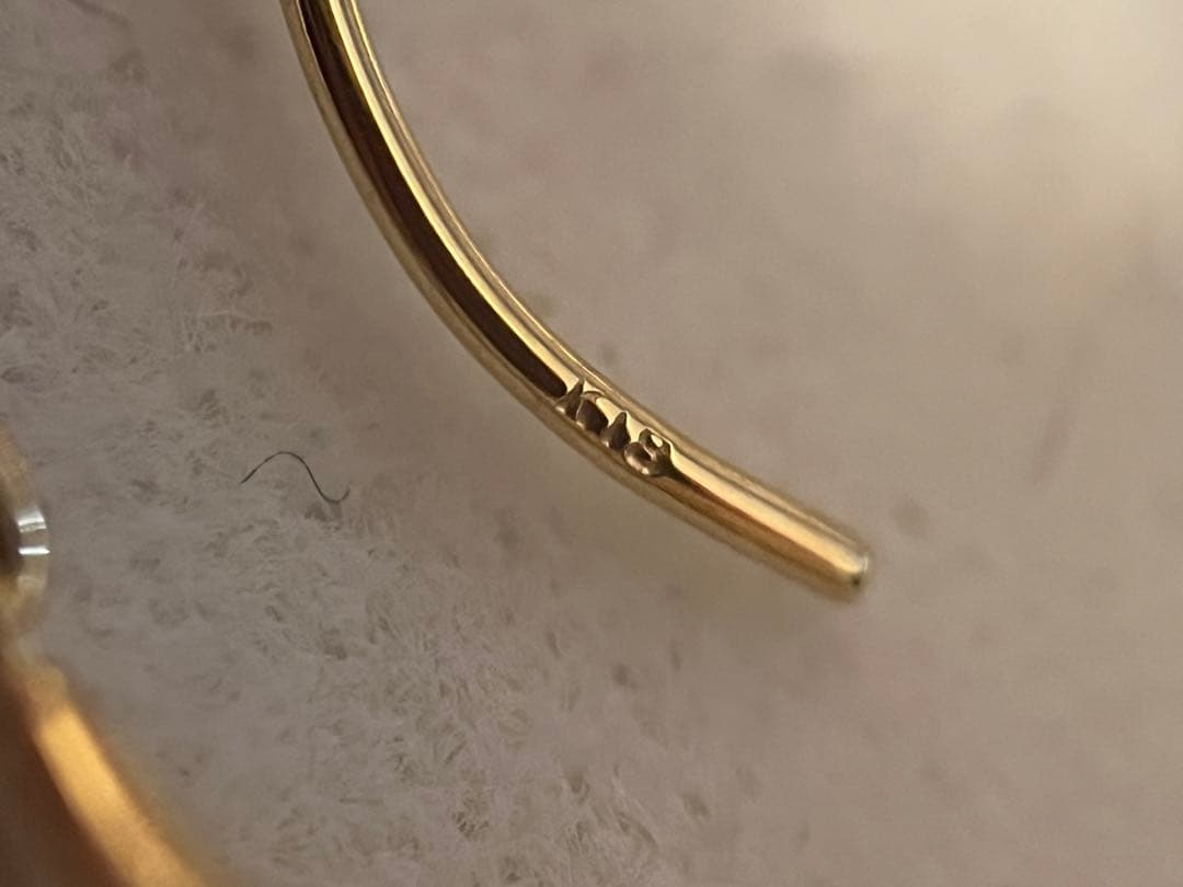 美品！白蝶ゴールデンパールピアスダイヤモンドk18真珠科学研究所ムーンレインボー