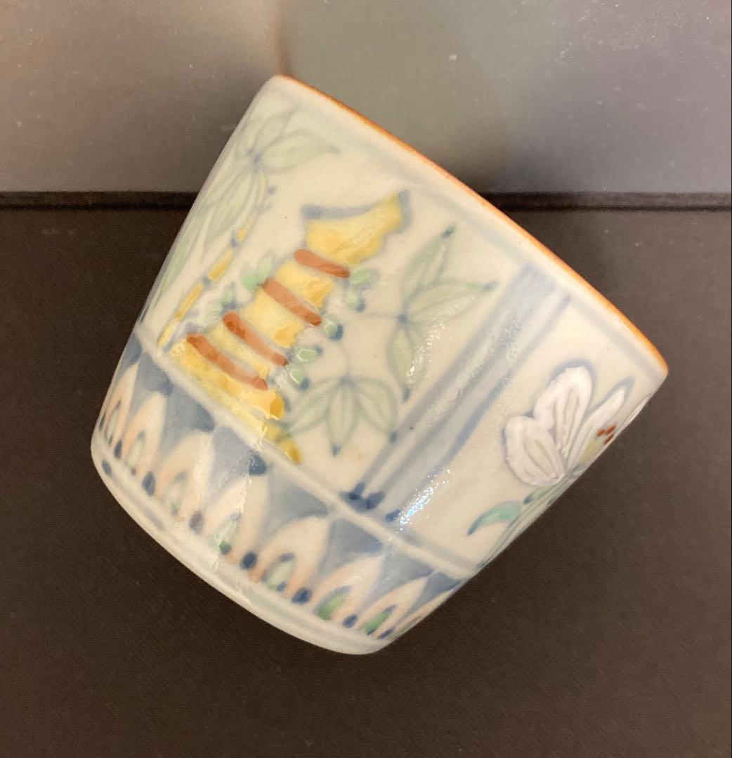 佐藤走波（五代）染錦　絵変り①　5客　蕎麦猪口